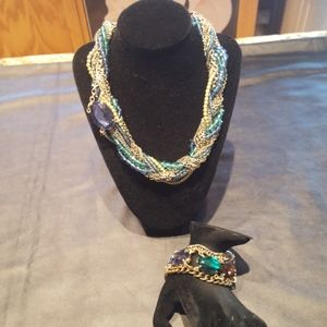 Multi Chain Necklace & Bracelet